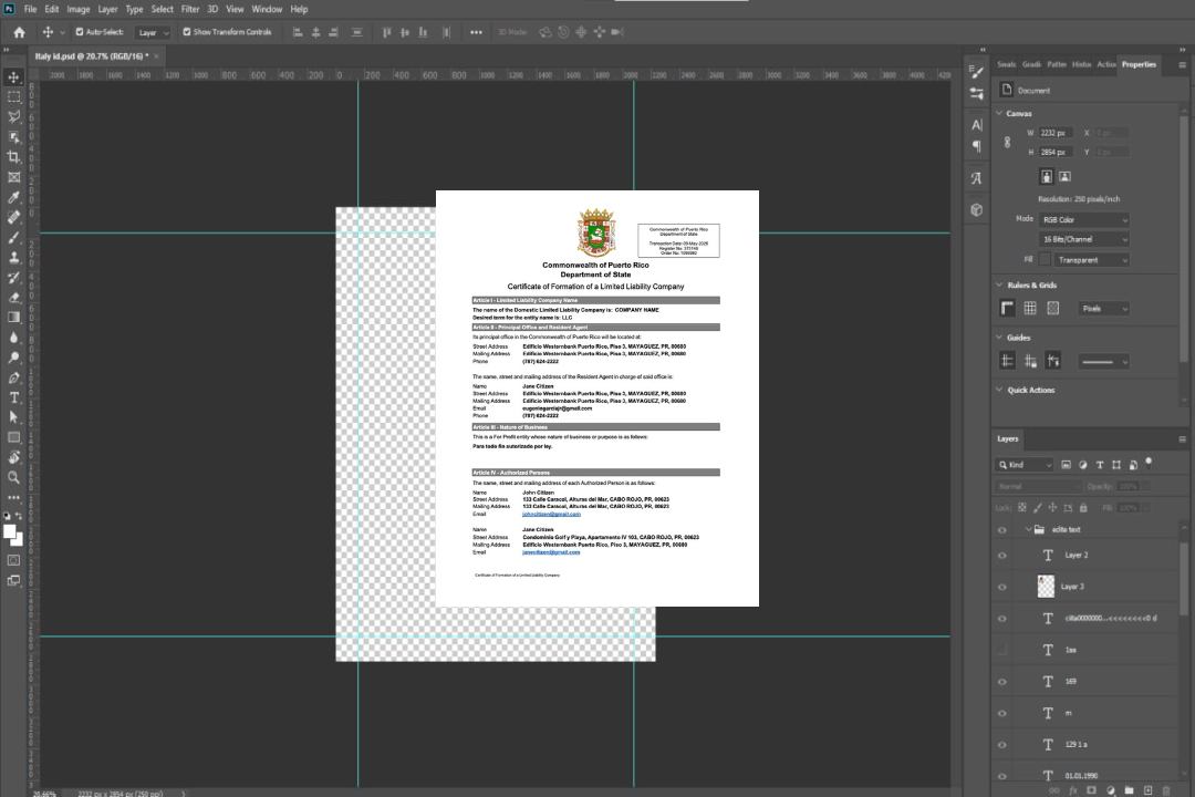 Certificat de constitution de société à responsabilité limitée de Porto Rico Modèle Word et PDF template Certificat de constitution de société à responsabilité limitée de Porto Rico Modèle Word et PDF template